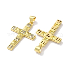 Rack Plating Brass Micro Pave Cubic Zirconia Pendants&nbsp;KK-Z039-04G