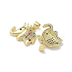 Brass Micro Pave Cubic Zirconia Pendants&nbsp;KK-H079-01G