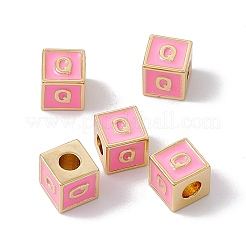 Rack Plating Brass Enamel Beads&nbsp;KK-B060-04G-05Q