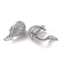 Brass Micro Pave Clear Cubic Zirconia Twister Clasps&nbsp;KK-M254-03P