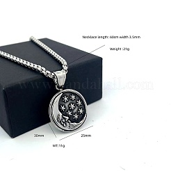 Men's 304 Stainless Steel Moon Star Pendant Punk Vintage Necklaces&nbsp;LS-LK3922