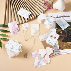 210Pcs Marble Pattern Paper Hair Ties & Earring Display Card Sets&nbsp;CDIS-FW0001-03