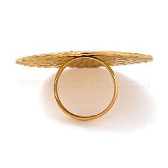 Ion Plating(IP)304 Stainless Steel Flat Round Open Cuff Rings&nbsp;RJEW-M047-10G