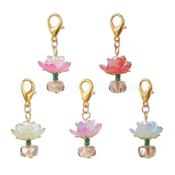 Flower Glass Pendant Decorations&nbsp;HJEW-MZ00404