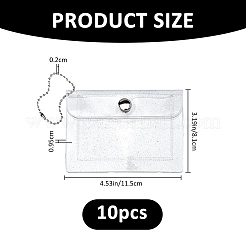 Glitter Rectangle PVC Name Card Holders&nbsp;AJEW-WH0410-198A