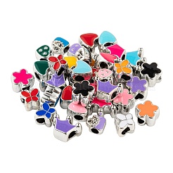 60Pcs 6 Style Girl Series UV Plating Acrylic European Beads&nbsp;OACR-LS0001-09