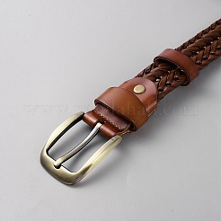 Braided Cowhide Men's Chain Belts&nbsp;AJEW-WH20020-443B-01