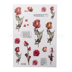 Flower Pattern Waterproof Self Adhesive Hot Stamping Stickers&nbsp;DIY-I063-08