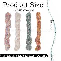 4 Rolls 4 Colors Gradient Mohair Yarn&nbsp;OCOR-CY0004-09B