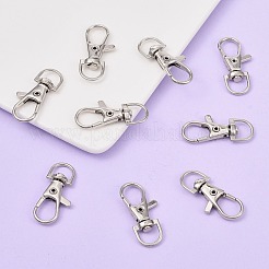 Platinum Plated Alloy Lobster Swivel Clasps For Key Ring&nbsp;PALLOY-E385-15P
