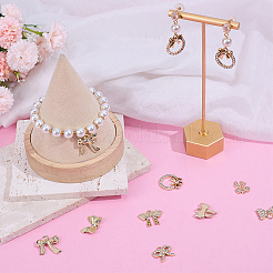 32Pcs 8 Styles Alloy Rhinestone Pendants&nbsp;ALRI-SC0001-48