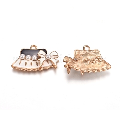 Light Gold Plated Alloy Enamel Pendants&nbsp;PALLOY-TAC0011-09