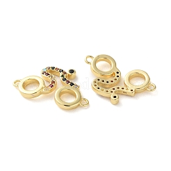 Rack Plating Brass Colorful Cubic Zirconia Bicycle Connector Charms&nbsp;KK-C084-17G