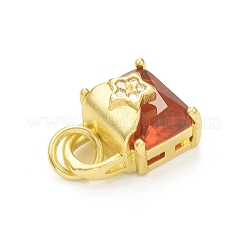 Rack Plating Brass Micro Pave Clear Cubic Zirconia Charms&nbsp;KK-C011-50G-01