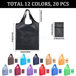 20Pcs 12 Colors Reusable Polyester Supermarket Shopping Tote Bags&nbsp;ABAG-CN0001-50