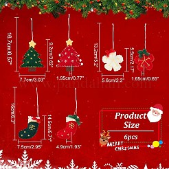 6Pcs 6 Style Wool Felt Pendant Decorations&nbsp;HJEW-NB0001-90