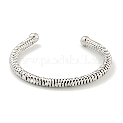Non-Tarnish Telephone Wire Style 304 Stainless Steel Cuff Bangles&nbsp;BJEW-P331-05P