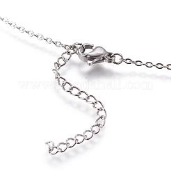 304 Stainless Steel Cubic Zirconia Pendant Necklaces&nbsp;NJEW-P167-24