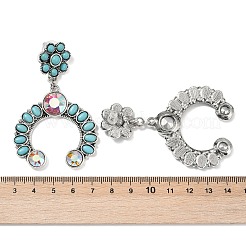 Alloy Synthetic Turquoise Dangle Stud Earrings&nbsp;EJEW-U053-09A-AS