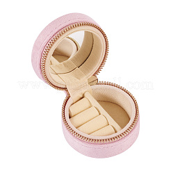 Portable Travel Round Velvet Jewelry Set Storage Zipper Boxes&nbsp;CON-TAC0001-11B