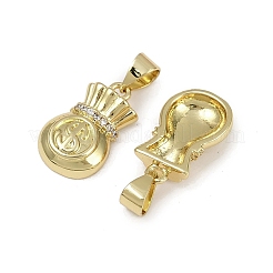 Brass Micro Pave Cubic Zirconia Pendants&nbsp;KK-I358-003G