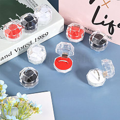 42Pcs 3 Colors Octagon Transparent Plastic Ring Boxes&nbsp;CON-CA0001-022