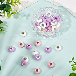 30Pcs Spray Painted Faceted Resin European Beads&nbsp;RESI-TADJ0001-05C