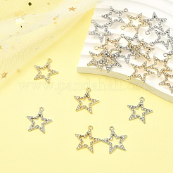20Pcs 2 Colors Alloy Rhinestone Pendants&nbsp;ALRI-YW0001-26