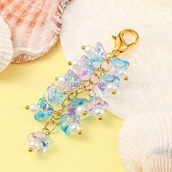 Trumpet Flower Glass Pendant Decorations&nbsp;HJEW-YW0001-02E