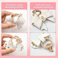 2Pcs 2 Styles PU Leather Bowknot Pendant Decoration&nbsp;HJEW-SP0001-23B