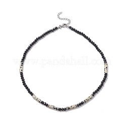 Glass & Non-magnetic Synthetic Hematite Bead Necklaces&nbsp;NJEW-JN04287
