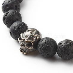 Natural Lava Rock Stretch Bracelet for Women Men&nbsp;BJEW-JB06831