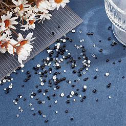 White & Black Series Glass Seed Beads&nbsp;SEED-GO0001-03