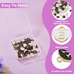 92Pcs 4 Styles Initial Letter A~Z Alphabet Enamel Charms&nbsp;ENAM-TA0003-50