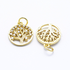 Brass Micro Pave Cubic Zirconia Charms&nbsp;ZIRC-L070-06