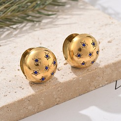 304 Stainless Steel Rhinestone Hoop Earrings&nbsp;EJEW-M041-01G-04