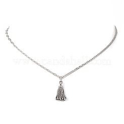 Alloy Tassel Pendant 304 Stainless Steel Mixed Chain Necklaces&nbsp;NJEW-JN05882