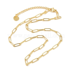 Rack Plating 304 Stainless Steel Paperclip Chain Necklaces&nbsp;X-NJEW-Q348-01G-1