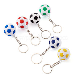6Pcs 6 Colors Plastic Football Pendant Keychains&nbsp;KEYC-TA0001-60