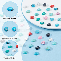 48pcs 8 colors Dyed Synthetic Turquoise Cabochons&nbsp;G-PH0036-03