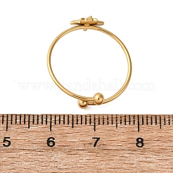 304 Stainless Steel Open Cuff Ring for Women&nbsp;RJEW-A071-01B-G