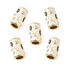 Brass Micro Pave Clear Cubic Zirconia Column European Beads&nbsp;KK-Z114-15G-B