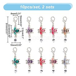 Alloy Enamel & Acrylic Pendant Locking Stitch Markers&nbsp;HJEW-AB00121