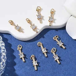 SHEGRACE Brass Micro Pave Cubic Zirconia Pendants&nbsp;XGRQ3D271-511G
