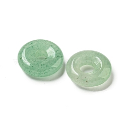Natural Green Aventurine Donut/Pi Disc Charms&nbsp;G-G142-01P