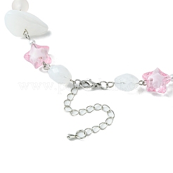 Alloy Heart Pendant Necklace with Bowknot&nbsp;NJEW-FZ00008