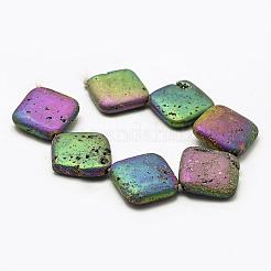 Electroplated Natural Druzy Geode Crystal Beads Strands&nbsp;G-N0252-30x30mm-01