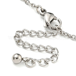 Non-Tarnish 304 Stainless Steel Charm Bracelets for Women&nbsp;BJEW-P334-13B-P