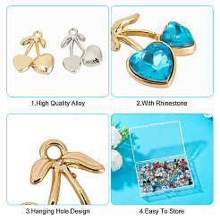 40Pcs 2 Colors Alloy Rhinestone Pendants&nbsp;ALRI-TA0001-42