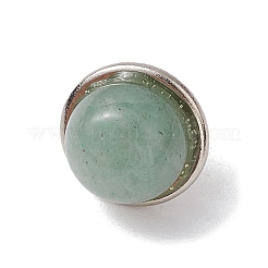 Half Round Natural & Synthetic Mixed Stone Cabochon Map Pins&nbsp;AJEW-TB00019